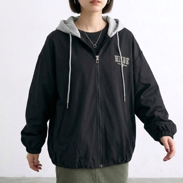 フェイクレイヤードバックロゴブルゾン