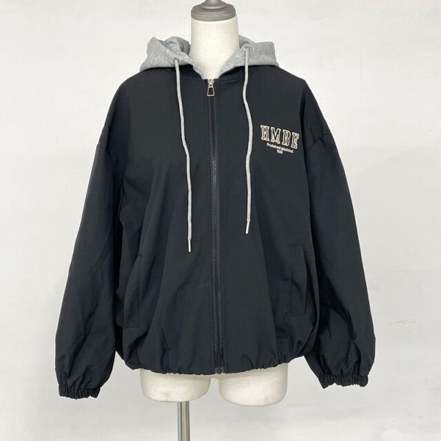 フェイクレイヤードバックロゴブルゾン