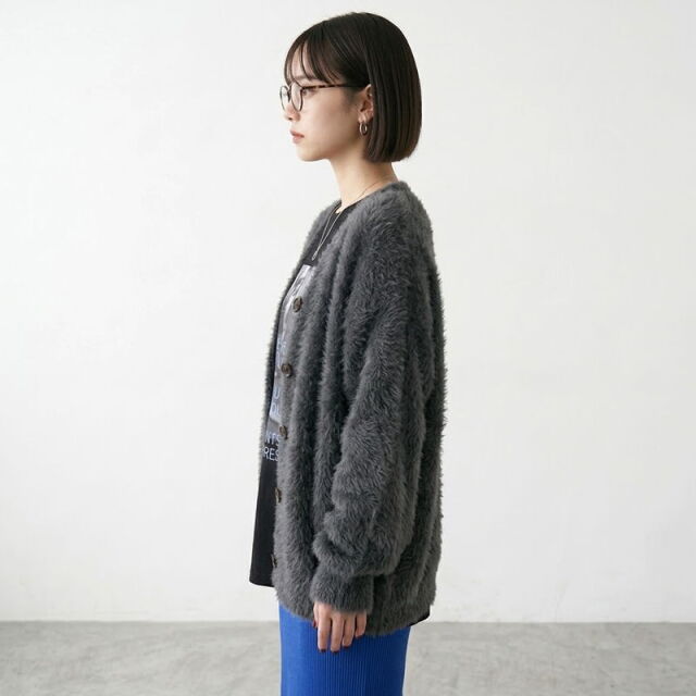 シャギーVカーディガン