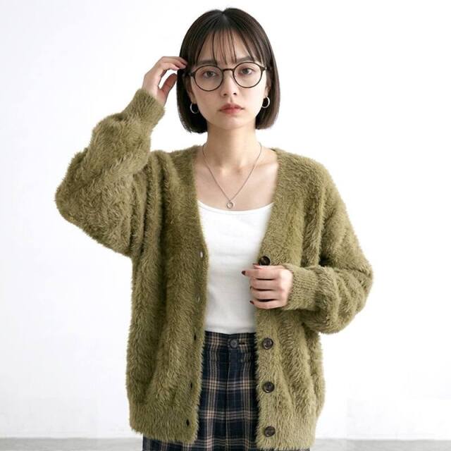 シャギーVカーディガン