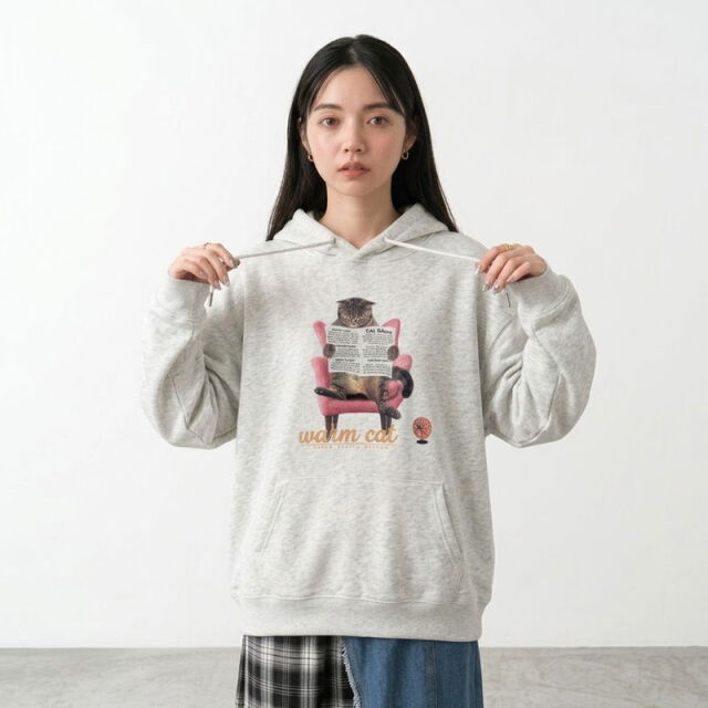 ネコプルオーバーパーカー