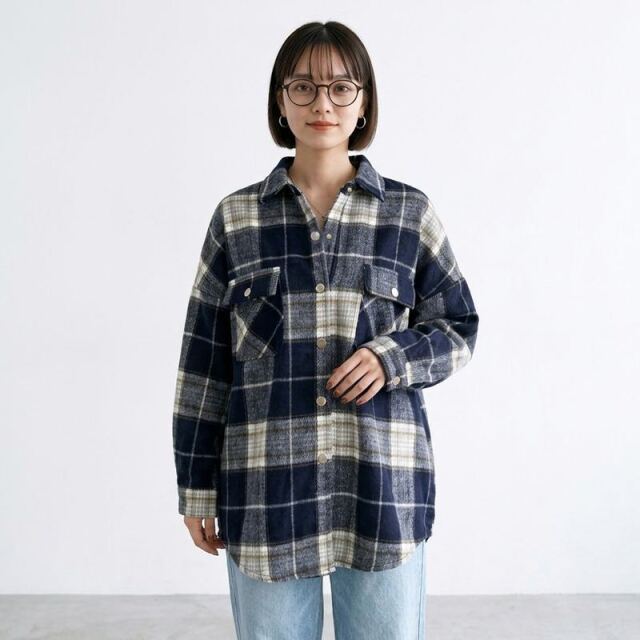 シャギーチェックシャツ