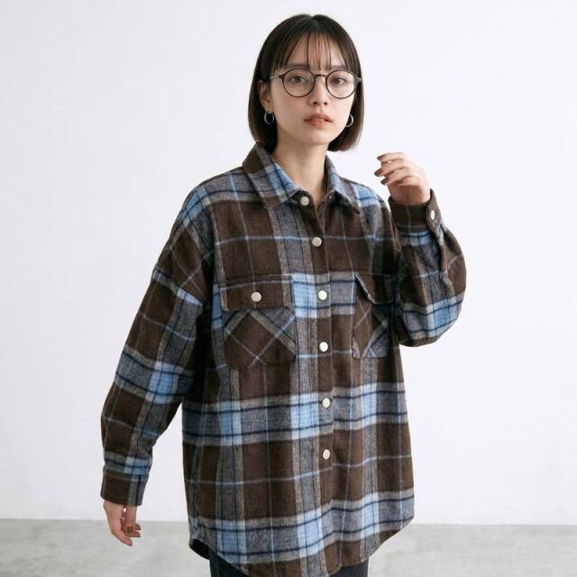 シャギーチェックシャツ