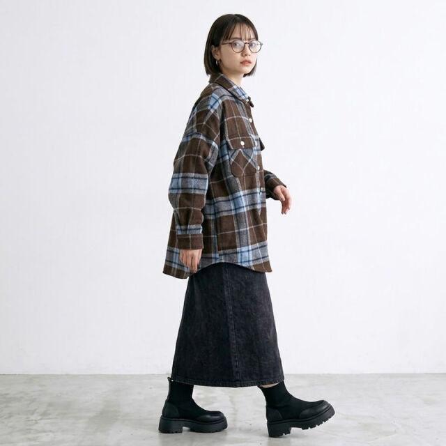 シャギーチェックシャツ