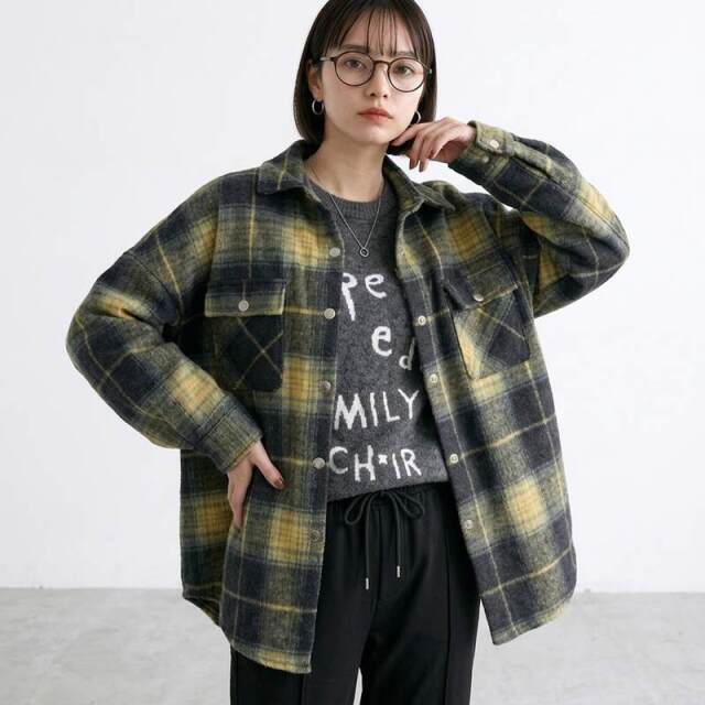 シャギーチェックシャツ