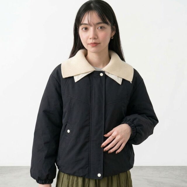 ニット襟ブルゾン