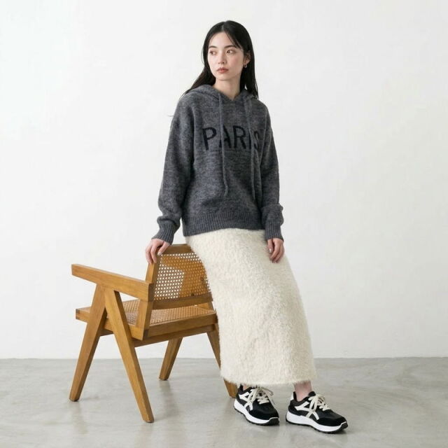 シャギーIラインスカート