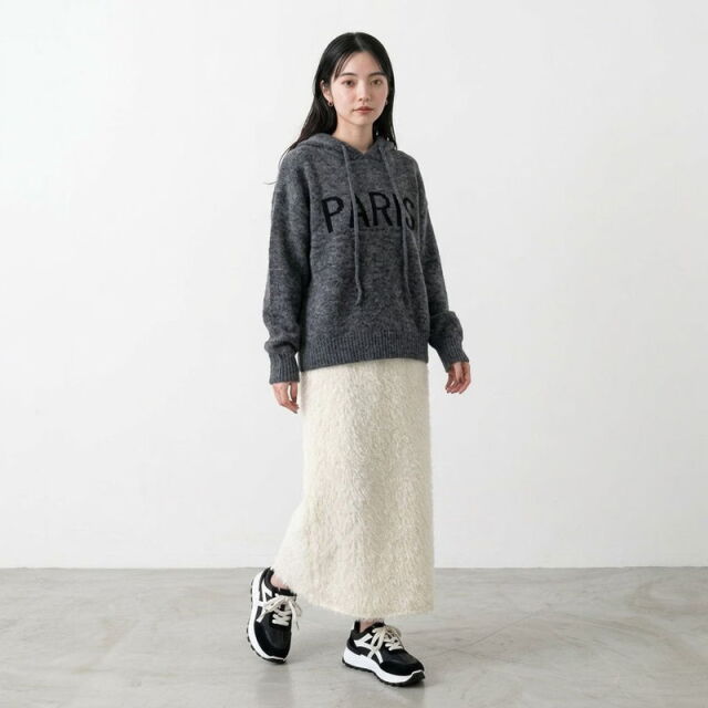 シャギーIラインスカート