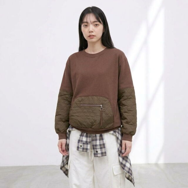 キルト切替プルオーバー