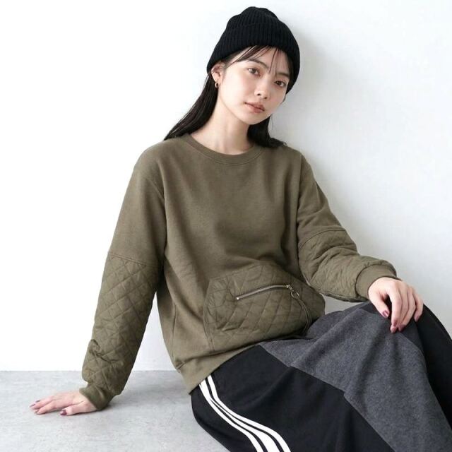 キルト切替プルオーバー