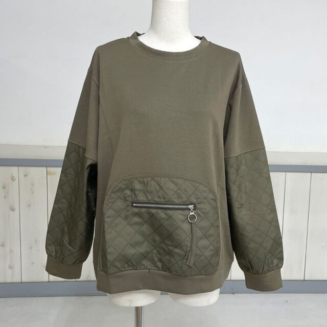 キルト切替プルオーバー