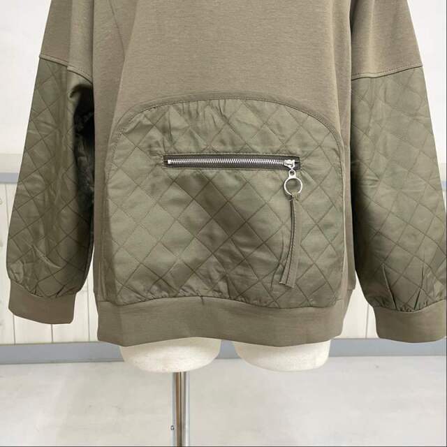 キルト切替プルオーバー