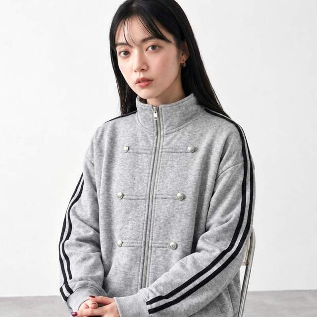 袖ラインナポレオンスタンドカーディガン