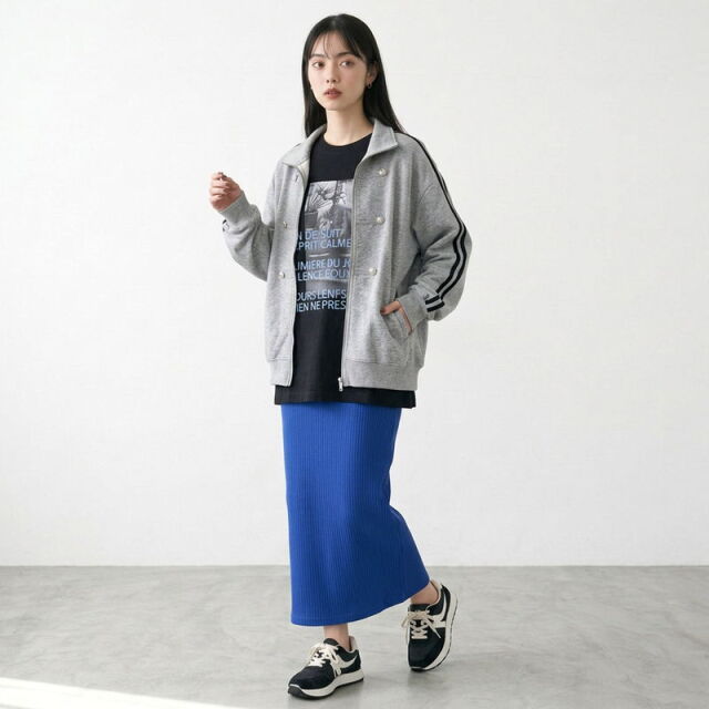 袖ラインナポレオンスタンドカーディガン