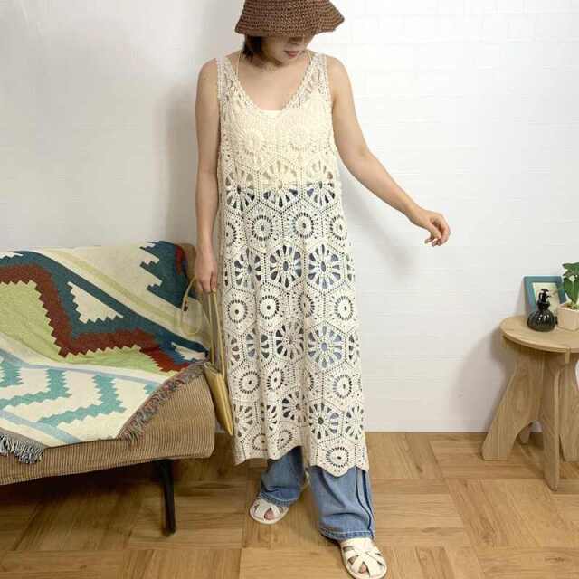 クロシェキャミワンピース