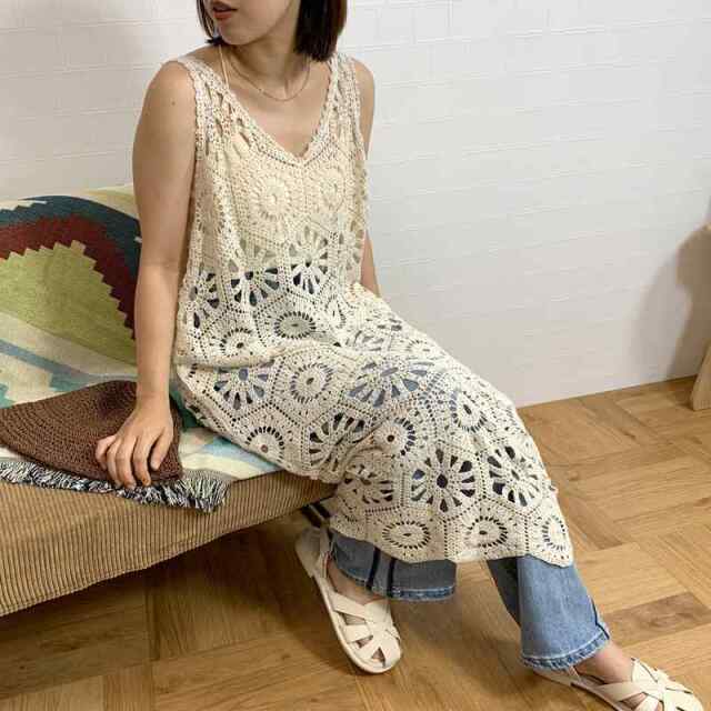 クロシェキャミワンピース