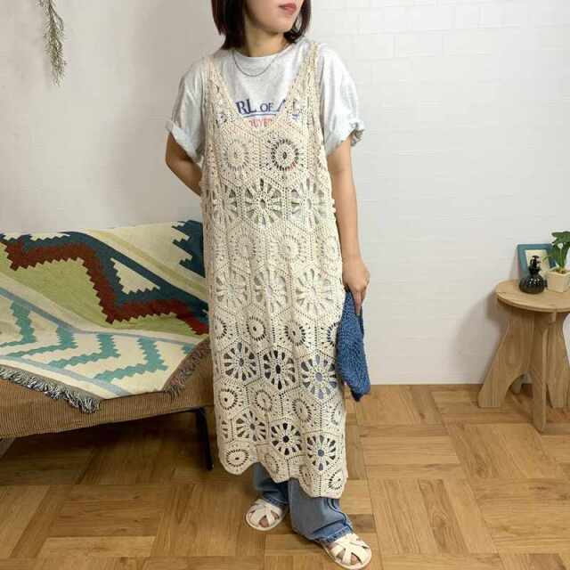 クロシェキャミワンピース