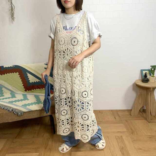 クロシェキャミワンピース