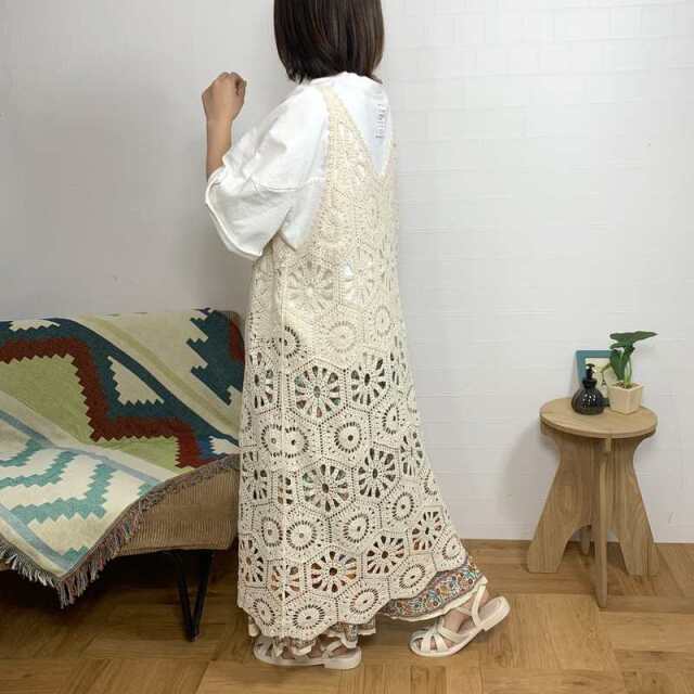 クロシェキャミワンピース