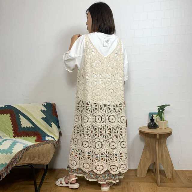 クロシェキャミワンピース