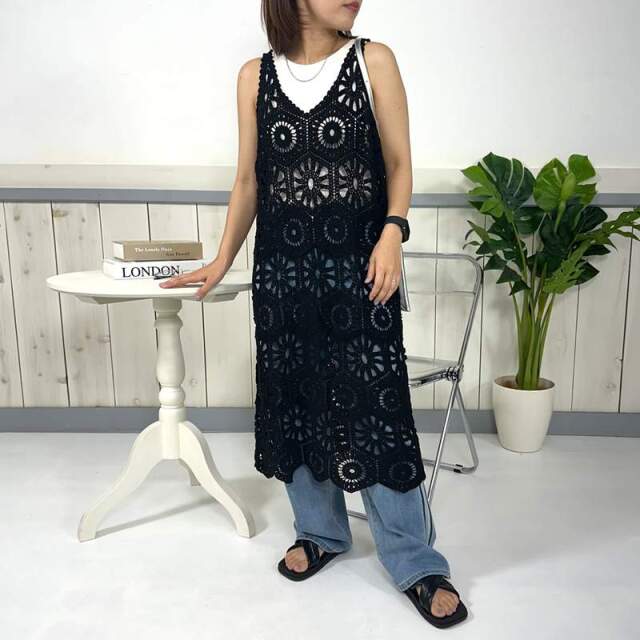 クロシェキャミワンピース