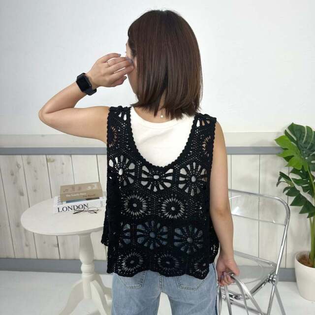 ★medama★A.P.C. TOP PALMYRE クロシェ　ベスト CRB クロシェベスト|TiMTiMオンラインストア|レディースアパレル通販