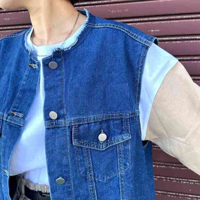 CRB カットオフノーカラーデニムベスト|TiMTiMオンラインストア
