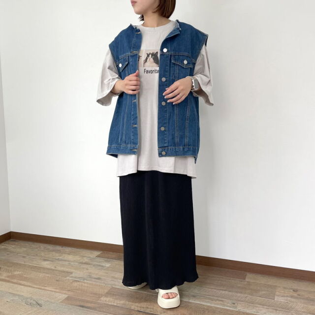 『MM6』エムエムシックス (40) カットオフ デニムベスト セール】エムエムシックス メゾン マルジェラ MM6 Maison