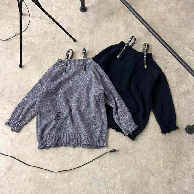 合成皮革ショルダーダメージチュニック