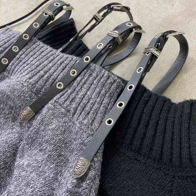 合成皮革ショルダーダメージチュニック