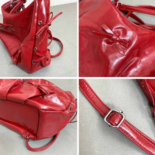 ジェーンマープルドンル・サロン シャイニーレザー3way バッグ Lサイズあり【JEAN MACLEAN/ジャンマクレーン】肩リボン/ 立体