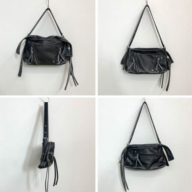 ブリーチ加工ZIPショルダーバッグ