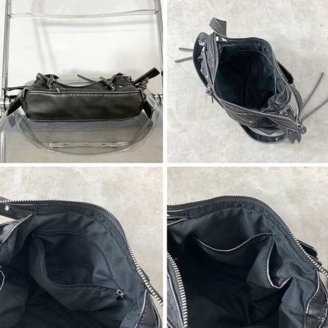 ブリーチ加工ZIPショルダーバッグ