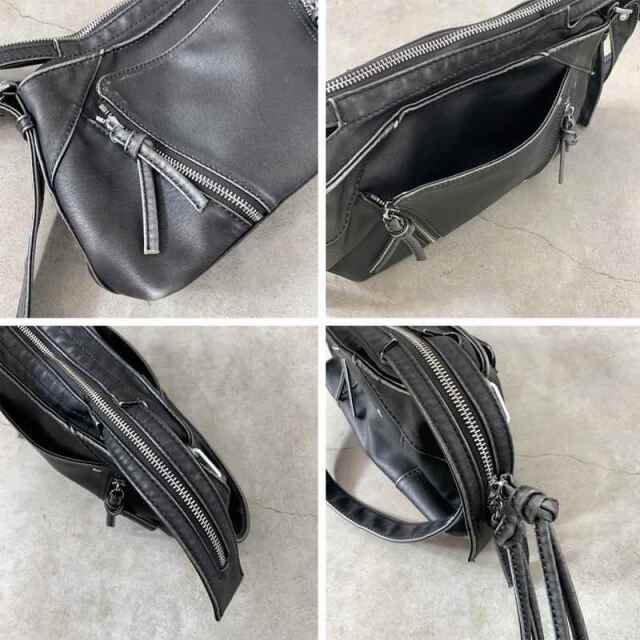 ブリーチ加工ZIPショルダーバッグ