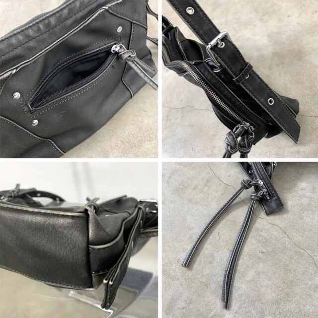 ブリーチ加工ZIPショルダーバッグ