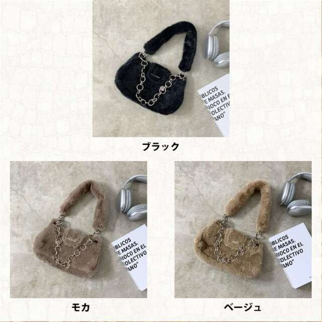 ファーバッグ 2WAY ショルダー 手持ち 手提げ ハンドベルト 円柱 HUNDRED ショルダーバッグ バッグ 「HUNDRED」フェイクファー