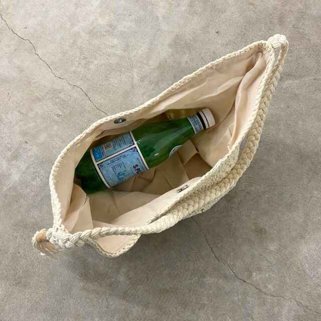 コットン編みフリンジバッグ