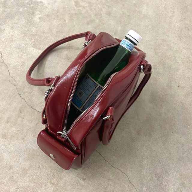 チェーンハートチャーム付きミニボストンバッグ