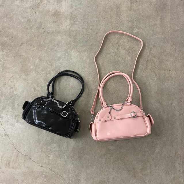 non-hedge チェーンハートチャーム付きミニボストンバッグ|TiMTiM