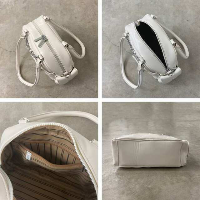 チェーンハートチャーム付きミニボストンバッグ