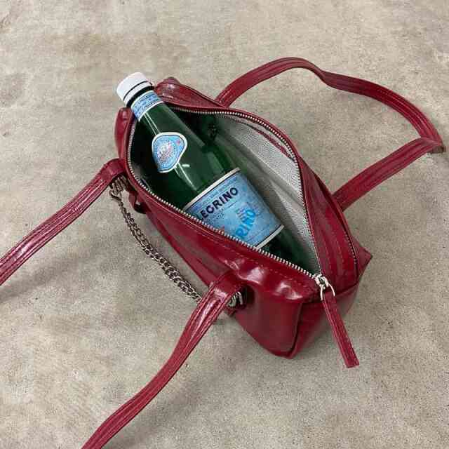 台湾 S’AIME プリーツ ボストンバッグ チェリーチャーム付き 210.jpg