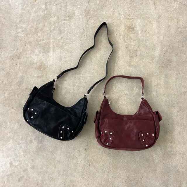 合成皮革スタッズ2WAYバッグ