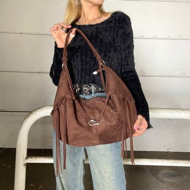 フェイクスウェードフリンジバッグ