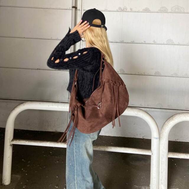 フェイクスウェードフリンジバッグ