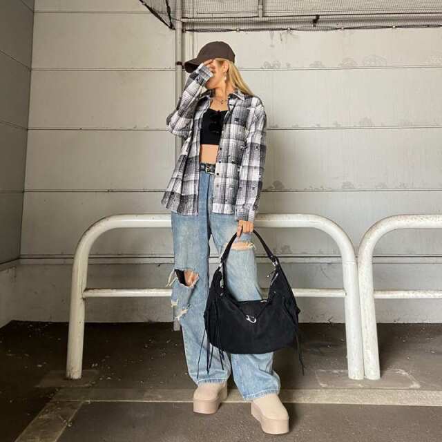 フェイクスウェードフリンジバッグ