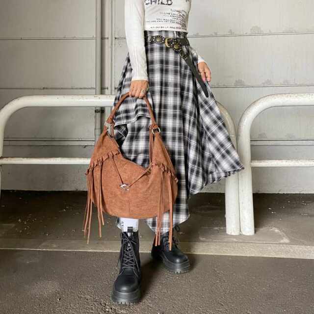 フェイクスウェードフリンジバッグ