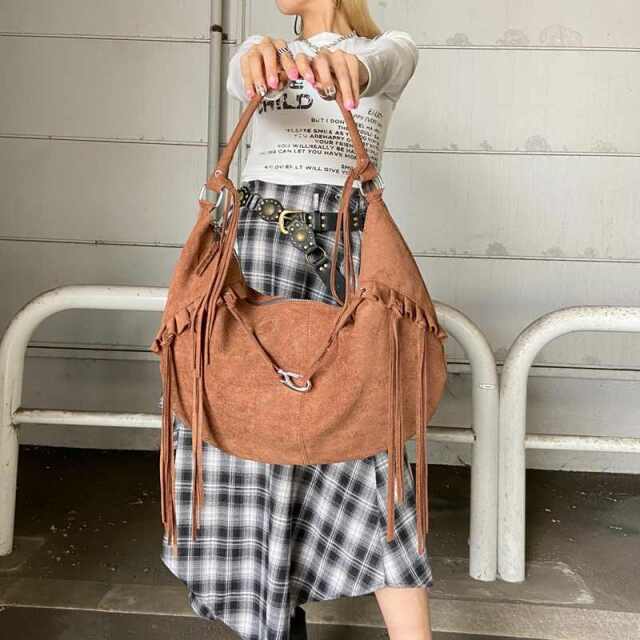 フェイクスウェードフリンジバッグ