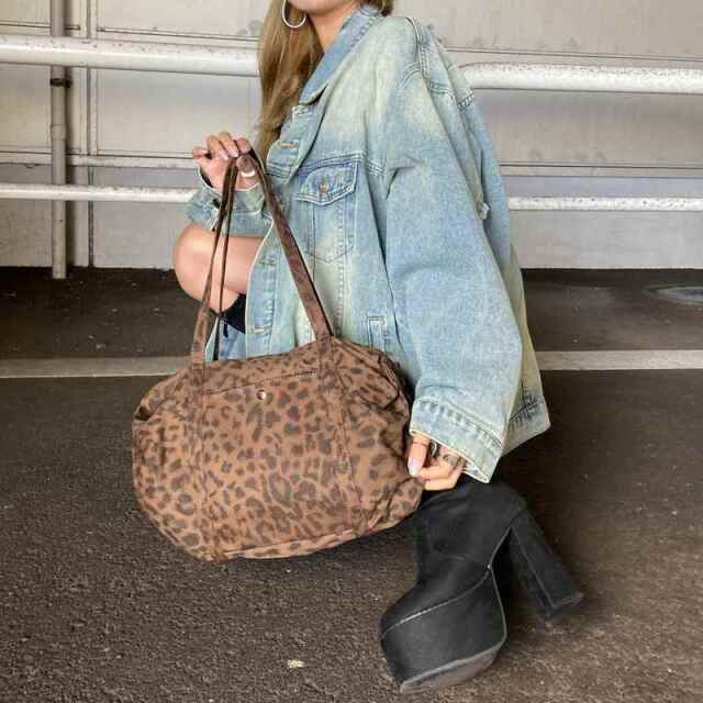 ヒョウ柄ボストンバッグ