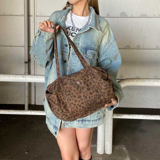 ヒョウ柄ボストンバッグ
