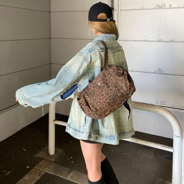 ヒョウ柄ボストンバッグ